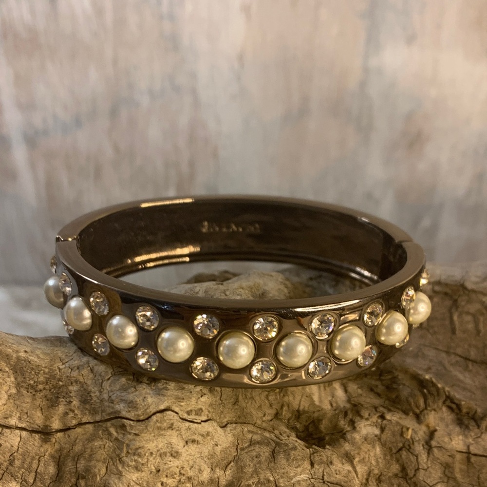Givenchy Dark Bracelet with Pearls and Crystals